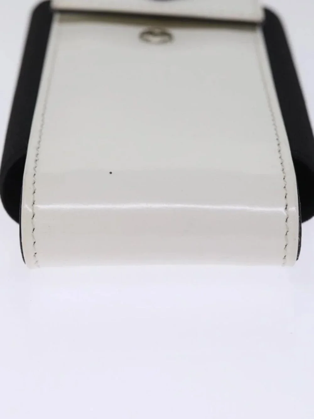 PRADA Cell Phone Case Patent leather White Auth 75214V